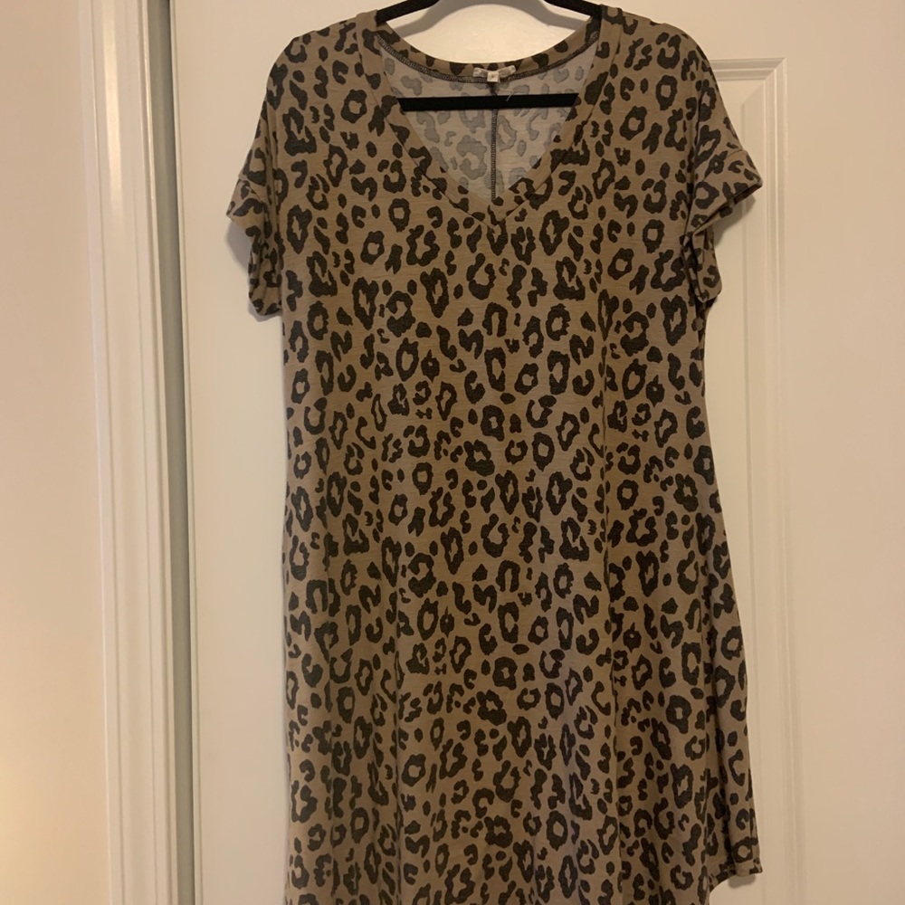 Leopard Print T-shirt dress